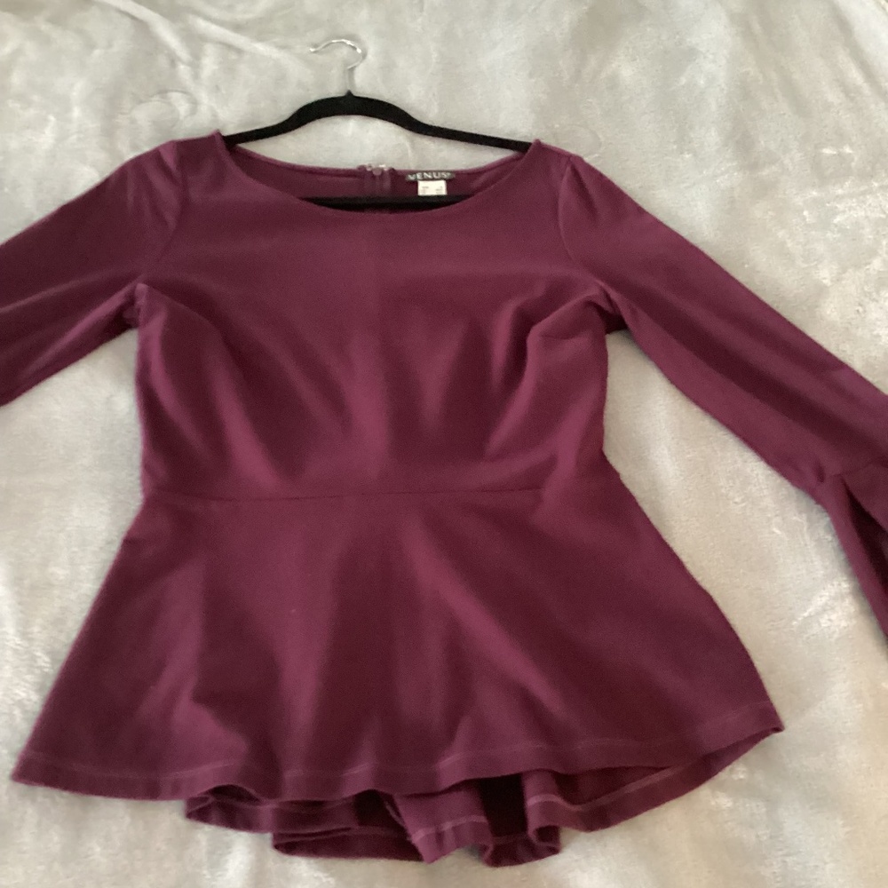 Burgundy long sleeve blouse